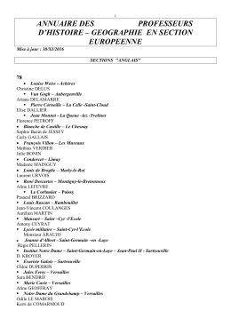 annuaire des professeurs d`histoire &ndash; geographie en section