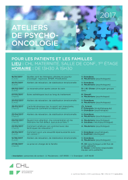 pour les patients et les familles lieu : chl maternit&eacute;, salle de conf., 1er