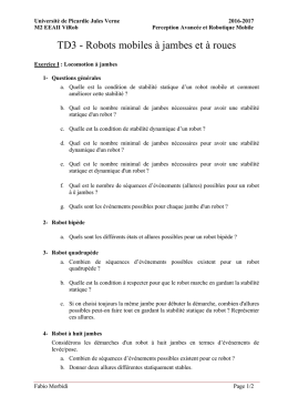 TD3 - Robots mobiles &agrave; jambes et &agrave; roues - MIS