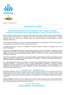 Communiqu&eacute; de presse