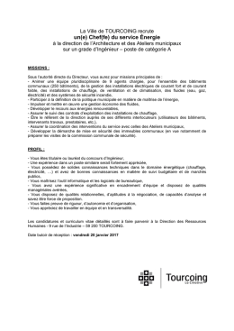 Annonce externe - Chef de service Energie