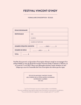 FESTIVAL VINCENT-D`INDY - &Eacute;cole de musique Vincent
