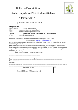 Slalom 2017 Bulletin d`inscription - Téléskis Mont