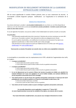 modification du reglement interieur de la garderie extrascolaire