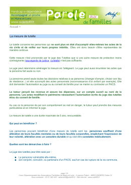 La mesure de tutelle