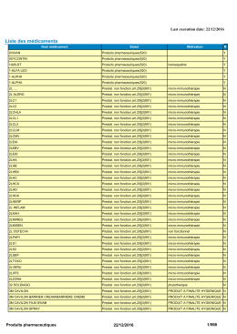 Liste des médicaments