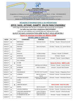 bpco, saos, asthme, diab&egrave;te on en parle ensemble