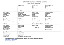 RESTAURANT SCOLAIRE DE MONISTROL SUR LOIRE Menus du