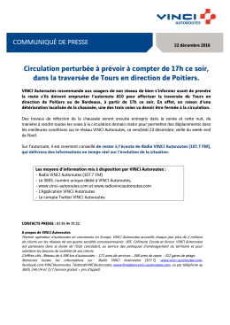 Circulation perturbée à prévoir à compter de 17h