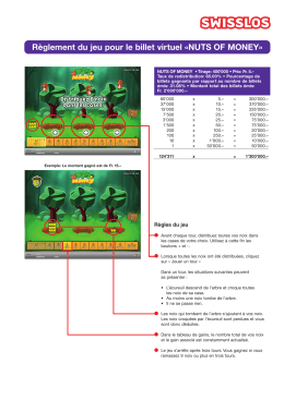 Règles du jeu et plan des gains