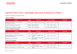 Horaires EAP - Management and Public Affairs