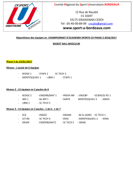 Basket masculin - COMITE REGIONAL DU SPORT UNIVERSITAIRE