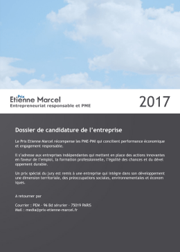 Dossier de candidature de l`entreprise