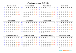 Calendrier 2018