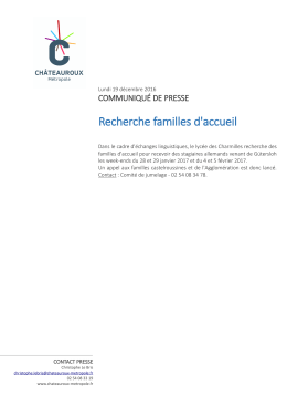 Recherche familles d`accueil