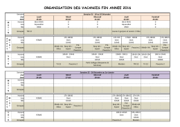 organisation des vacances fin annee 2016