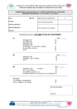 Ordonnance biologie adulte sans TT - Infectio