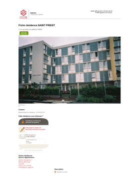Fiche r&eacute;sidence SAINT PRIEST