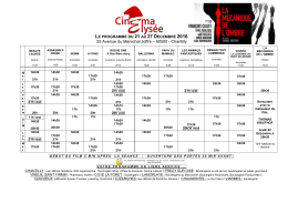 Programme de la semaine