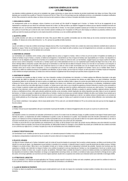CONDITIONS GÉNÉRALES DE VENTES - LE PLOMB FRANÇAIS -
