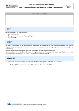 Livret Scolaire Unique du CP à la 3ème Fiche