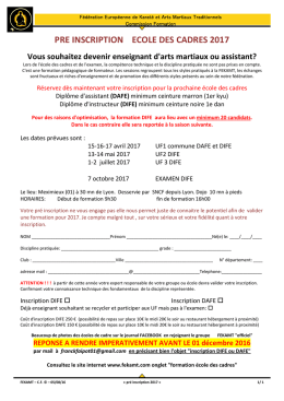 pre inscription DIFE 2017
