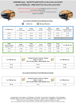 Aller/Go Retour/Return HORAIRE 2017