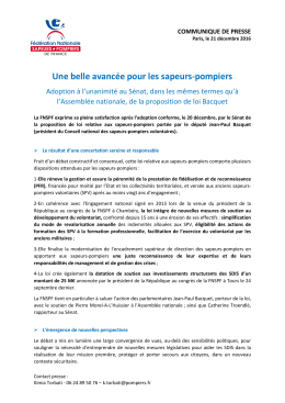 Une belle avancée pour les sapeurs