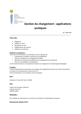 Gestion du changement - Institut de formation judiciaire