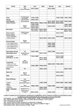 Horaires