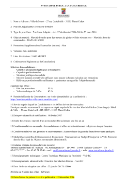 1. Nom et Adresse : Ville de Muret &ndash; 27 rue