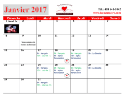 Télécharger le calendrier du mois en cours