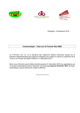 TFNB 2016 - report au 28 février 2017