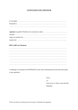 attestation sur l`honneur