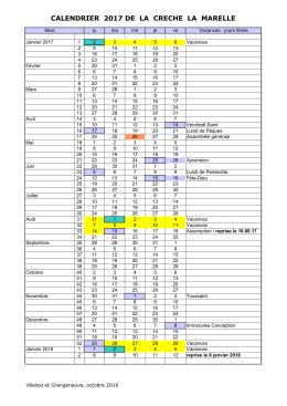 Calendrier 2017
