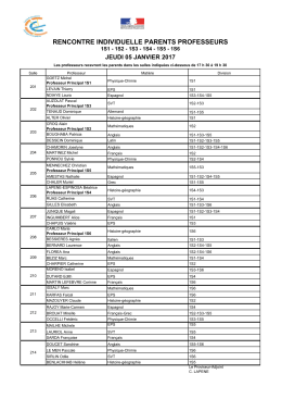 RENCONTRE INDIVIDUELLE PARENTS PROFESSEURS