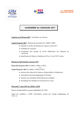 calendrier du concours 2017