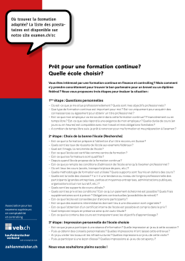 Checkliste pour le choix d`une &eacute;cole