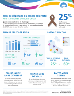 Taux de d&eacute;pistage du cancer colorectal aux Territoires du Nord