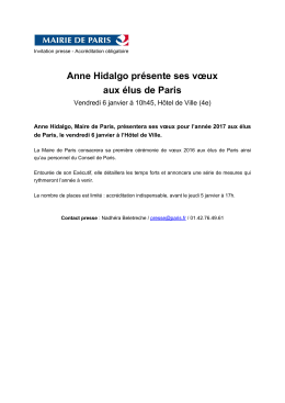 Anne Hidalgo pr&eacute;sente ses v&oelig;ux aux &eacute;lus de Paris