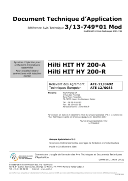 Document Technique d`Application Hilti HIT HY 200-A Hilti