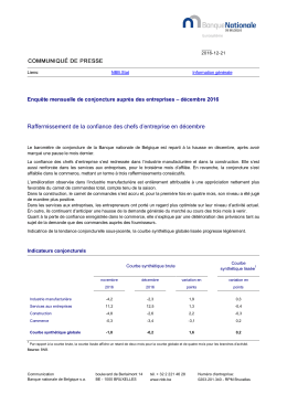 Barom&egrave;tre de conjoncture (2016