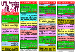 Voir le calendrier des activit&eacute;s du premier trimestre