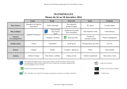 MATERNELLES Menus du 26 au 30 décembre - Epinay-sur