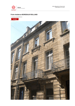 Fiche r&eacute;sidence BORDEAUX ROLLAND