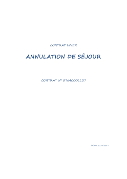 ANNULATION DE S&Eacute;JOUR