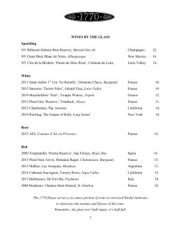 WINES BY THE GLASS Sparkling NV Billecart