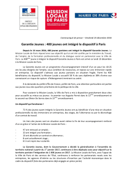 Garantie Jeunes - Les services de l`&Eacute;tat en r&eacute;gion