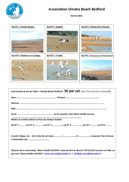 Commande 2016 de set de table Omaha Beach Bedford