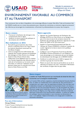 environnement favorable au commerce et au transport